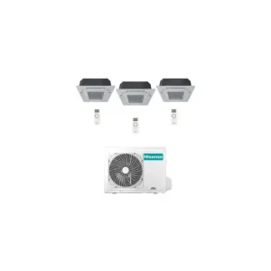 Climatizzatore Condizionatore Hisense Cassetta 4 vie R32 Trial Split Inverter 9000 + 9000 + 12000 BTU con U.E. 3AMW52U4RJC NOVITÁ Classe A++/A+ - Nuovo lancio