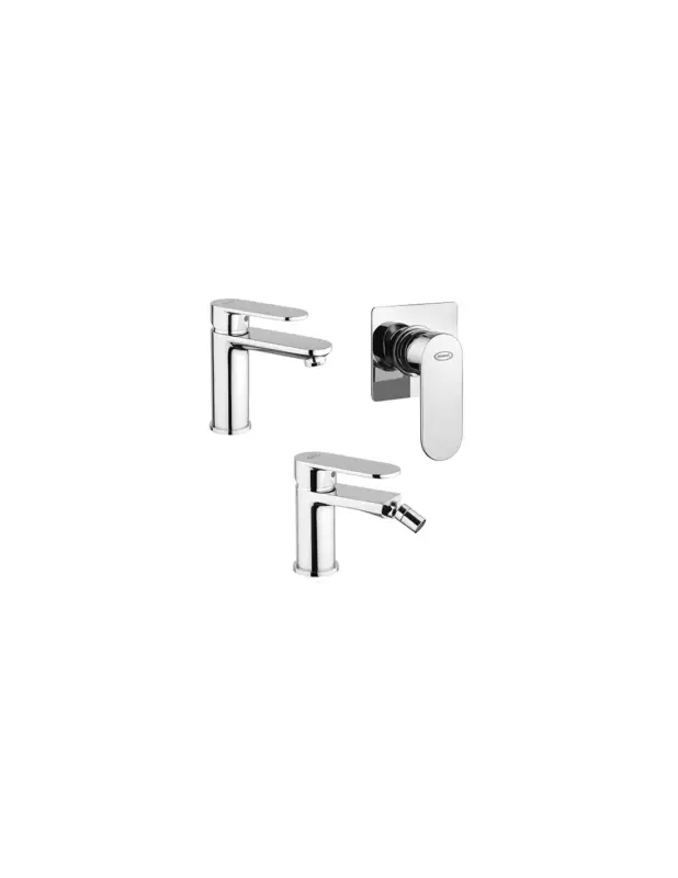 Set Rubinetti Jacuzzi per lavabo e bidet senza scarico e doccia incasso serie Borea cromato - Grande sconto