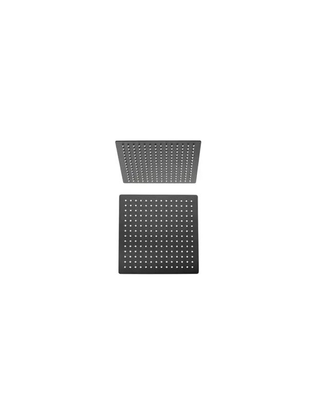 Reso semplice | Soffione Jacuzzi Quadro in acciaio inox ultrapiatto 300x300 mm art. 1811056JAYO nero opaco