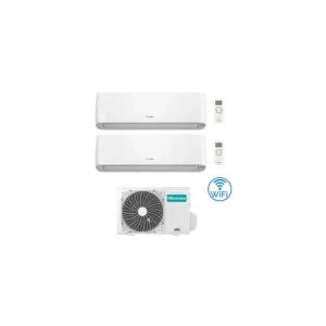 Ultima occasione - Climatizzatore Condizionatore Hisense Energy Pro Plus (Hi Energy) Wifi R32 Dual Split Inverter 9000 + 9000 BTU con U.E. 3AMW62U4RJC Classe A++/A+