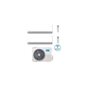 Ultimi pezzi | Climatizzatore Condizionatore Midea Breezeless E R32 Dual Split 9000 + 18000 BTU con U.E. M2OE-18HFN8-Q INVERTER Classe A++/A+