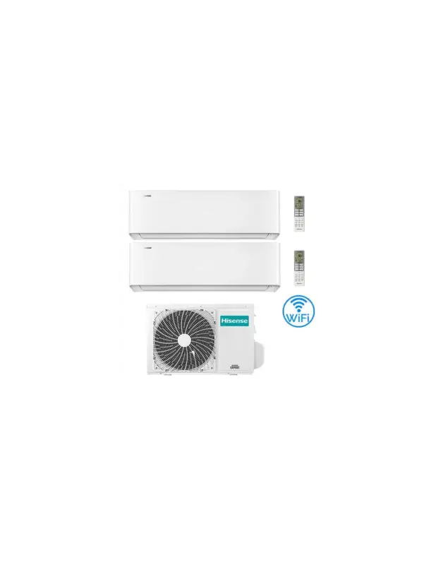 Prezzo promozionale - Climatizzatore Condizionatore Hisense Energy Pro X con Wifi R32 Dual Split Inverter 9000 + 12000 BTU con U.E. 2AMW42U4RGC Classe A++/A+