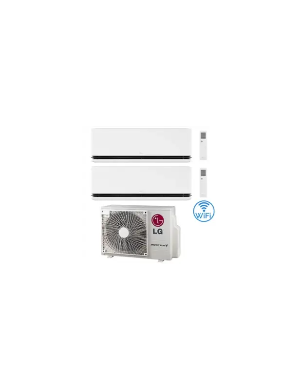 Aggiungi al carrello - Climatizzatore Condizionatore LG Dualcool Deluxe R32 Wifi Dual Split Dual Inverter 12000 + 18000 BTU con U.E. MU3R19 NOVITÁ Classe A+++/A++