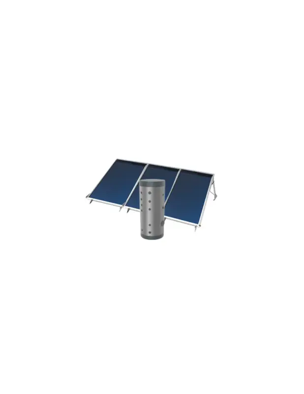 Sistema solare completo Smartsol a circolazione forzata composto da 3 collettori solari altamente selettivi + bollitore vetrificato da 500litri per l'utilizzo di acqua calda sanitaria + Easy pack + Kit di fissaggio | Pronto per la spedizione