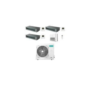 Climatizzatore Condizionatore Hisense Canalizzabile + Console R32 Quadri Split Inverter 9000 + 9000 + 9000 + 12000 BTU con U.E. 4AMW81U4RJC Classe A++/A+ - Solo per poco tempo