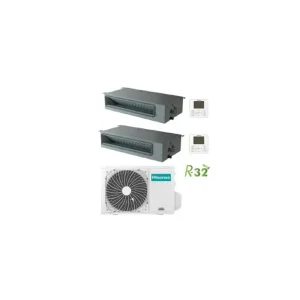 Climatizzatore Condizionatore Hisense Canalizzabile R32 Dual Split Inverter 9000 + 18000 BTU con U.E. 4AMW81U4RJC Classe A++/A+ | Qualità professionale