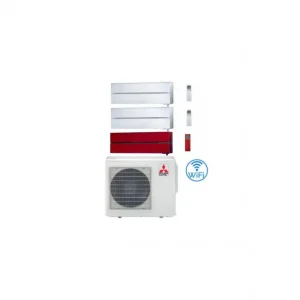 Acquista online - Climatizzatore Condizionatore Mitsubishi Kirigamine Style Wifi R32 Rosso + Bianco perla Trial Split Inverter 9000 + 9000 + 18000 BTU con U.E. MXZ-4F80VF NOVITÁ Classe A++/A+