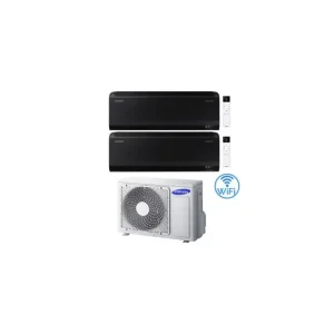 Acquista subito - Climatizzatore Condizionatore Samsung Windfree BLACK R32 Wifi Dual Split Inverter 7000 + 12000 BTU con U.E. AJ040TXJ2KG/EU NOVITÁ Classe A+++/A++