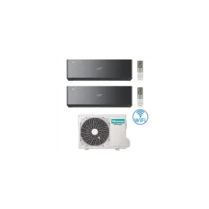 Acquista subito | Climatizzatore Condizionatore Hisense Energy Pro X BLACK Wifi R32 Dual Split Inverter 9000 + 18000 BTU con U.E. 3AMW72U4RJC Classe A++/A+
