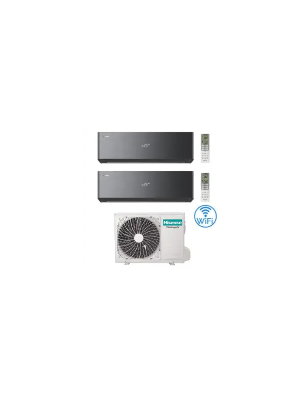 Acquista subito | Climatizzatore Condizionatore Hisense Energy Pro X BLACK Wifi R32 Dual Split Inverter 9000 + 18000 BTU con U.E. 3AMW72U4RJC Classe A++/A+
