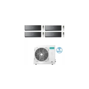 Approfittane ora | Climatizzatore Condizionatore Hisense Energy Pro X BLACK Wifi R32 Quadri Split Inverter 9000 + 9000 + 9000 + 12000 BTU con U.E. 4AMW105U4RAA Classe A++/A+