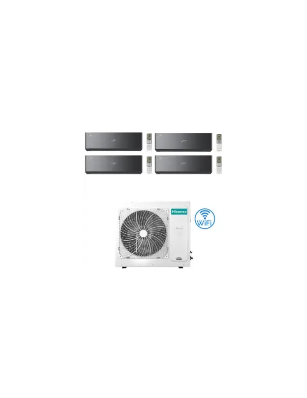 Climatizzatore Condizionatore Hisense Energy Pro X BLACK Wifi R32 Quadri Split Inverter 9000 + 9000 + 12000 + 18000 BTU con U.E. 4AMW105U4RAA Classe A++/A+ | Disponibile
