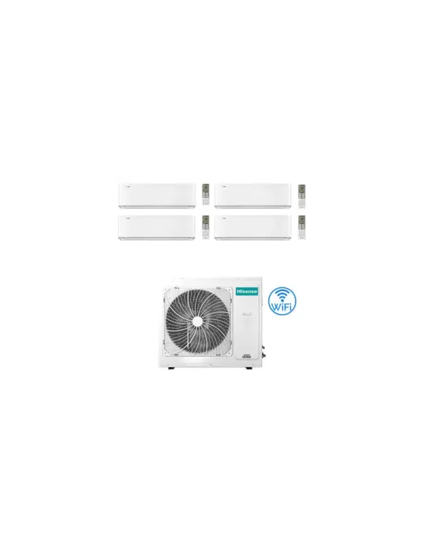 Climatizzatore Condizionatore Hisense Energy Pro X Wifi R32 Quadri Split Inverter 9000 + 9000 + 9000 + 12000 BTU con U.E. 4AMW105U4RAA Classe A++/A+ | Affare