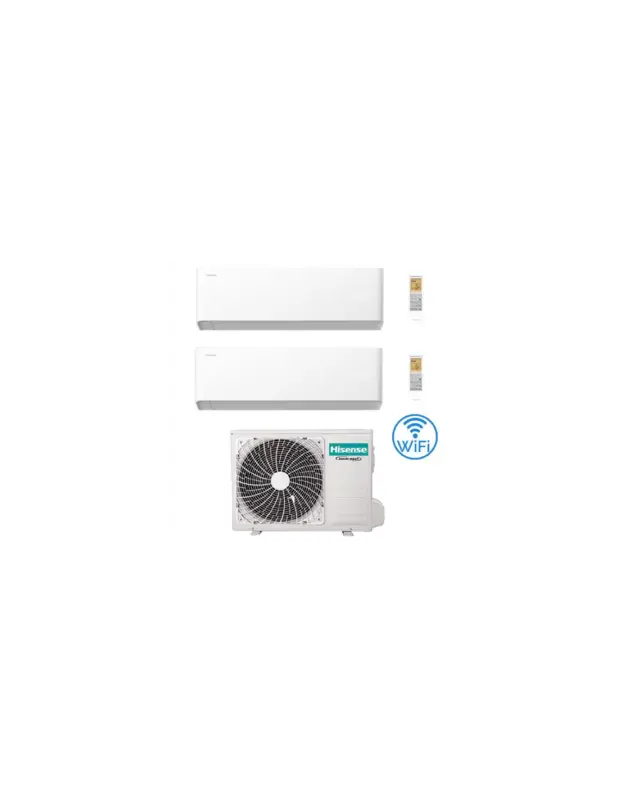 Acquista subito | Climatizzatore Condizionatore Hisense Uni HB Wifi R32 Dual Split Inverter 12000 + 12000 BTU con U.E. 2AMW52U4RXC Classe A++/A+