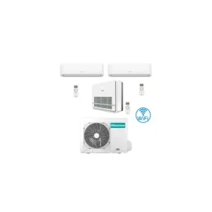 Ultime unità - Climatizzatore Condizionatore Hisense R32 Trial Split Inverter Hi Comfort Wifi più Console 7000 + 7000 + 9000 BTU con U.E. 3AMW52U4RJC Classe A++/A+