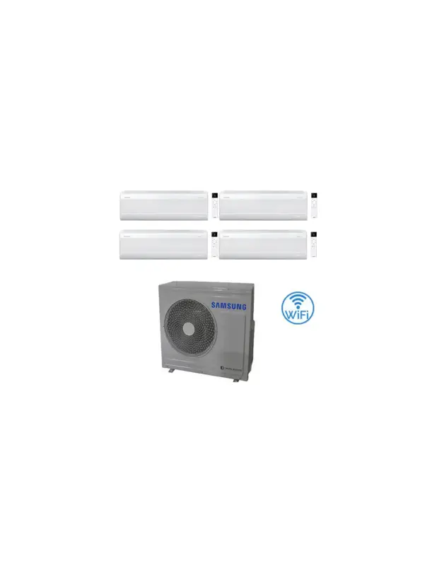 Qualità premium - Climatizzatore Condizionatore Samsung Windfree Elite S2 R32 Wifi Quadri Split Inverter 7000 + 7000 + 9000 + 12000 BTU con U.E. AJ080TXJ4KG/EU NOVITÁ Classe A++/A+ NOVITÀ