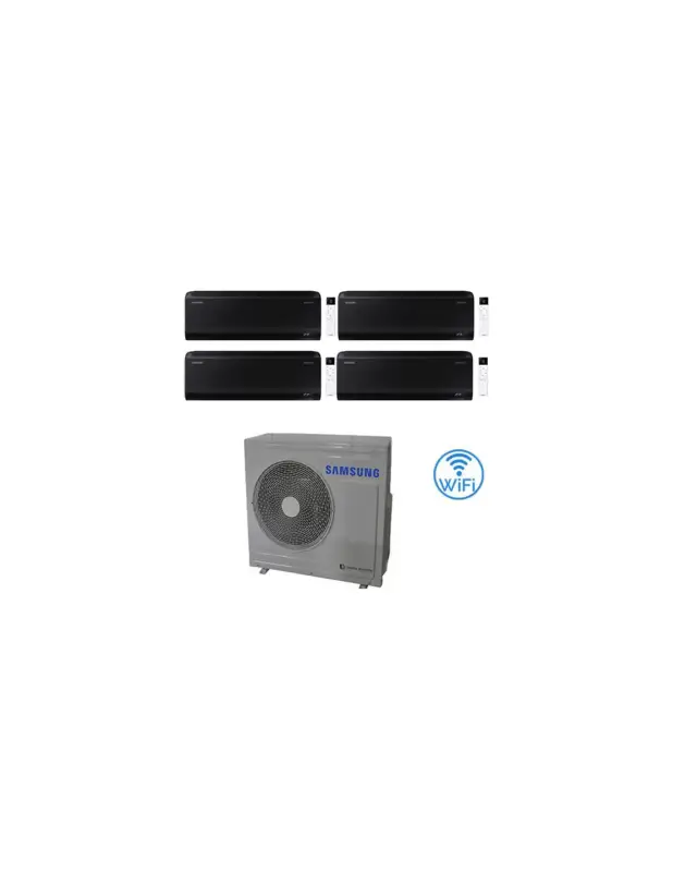 Climatizzatore Condizionatore Samsung Windfree BLACK R32 Wifi Quadri Split Inverter 7000 + 9000 + 9000 + 12000 BTU con U.E. AJ080TXJ4KG/EU NOVITÁ Classe A++/A+ NOVITÀ - Bestseller