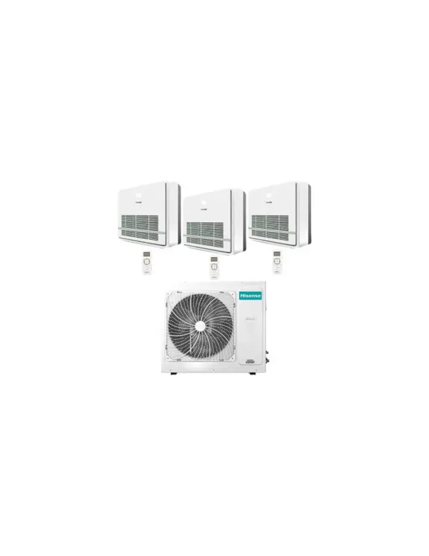 Ultima occasione | Climatizzatore Condizionatore Hisense Console Serie Turbo R32 Trial Split Inverter 9000 + 12000 + 12000 BTU con U.E. 5AMW125U4RTA NOVITÁ