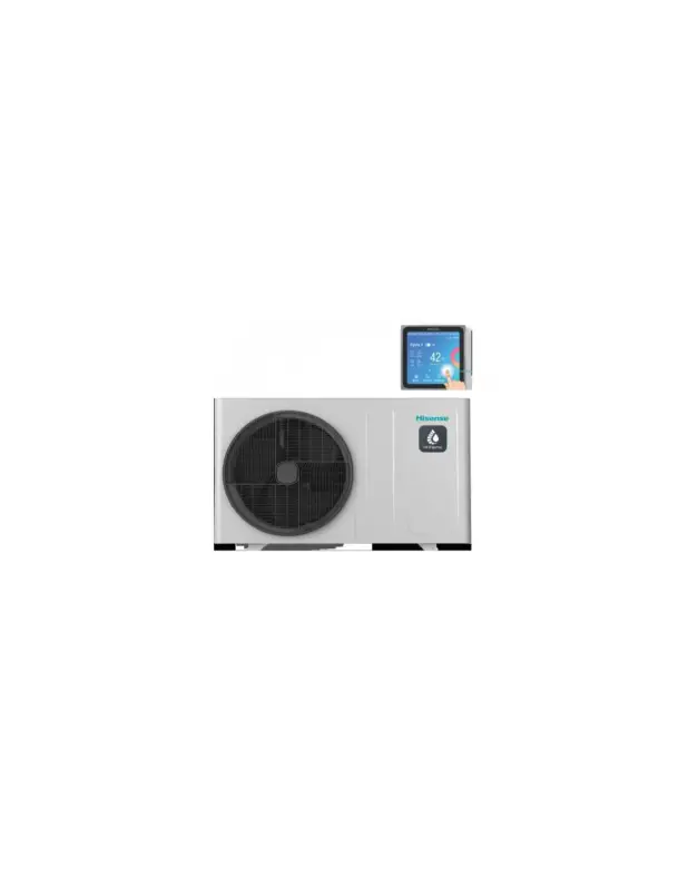 Pompa di calore monoblocco reversibile monoventola Aria-Acqua Potenza Nom. 14 kW - Potenza Max. 16 kW R32 Hisense Hi-Therma AHZ-140HCDS1 con comando per controllo remoto a filo Touch HSXM-FE01 per riscaldamento/raffrescamento - Primo avviamento incluso | Nuovo prodotto