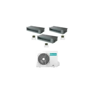 Climatizzatore Condizionatore Hisense Canalizzabile R32 Trial Split Inverter 12000 + 18000 + 18000 BTU con U.E. 5AMW105U4RQC Classe A++/A+ - Svendita