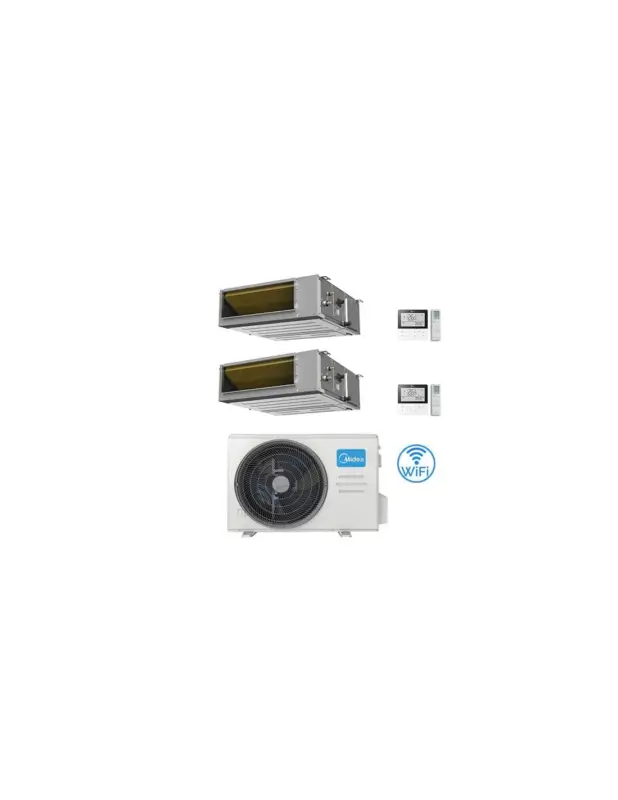 Soddisfatti o rimborsati - Climatizzatore Condizionatore Midea Canalizzato A7 Dual Split Inverter 18000 + 18000 BTU con U.E. M4O-36FN8-Q Classe A++/A+