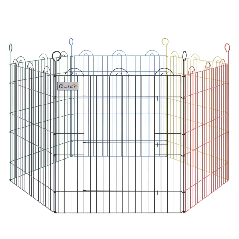 Easycomfort Recinto per Cani e Cuccioli, 6 Pannelli in Filo Metallico Colorato, Box per Animali Esterno, Ø120x60cm | Tra i preferiti