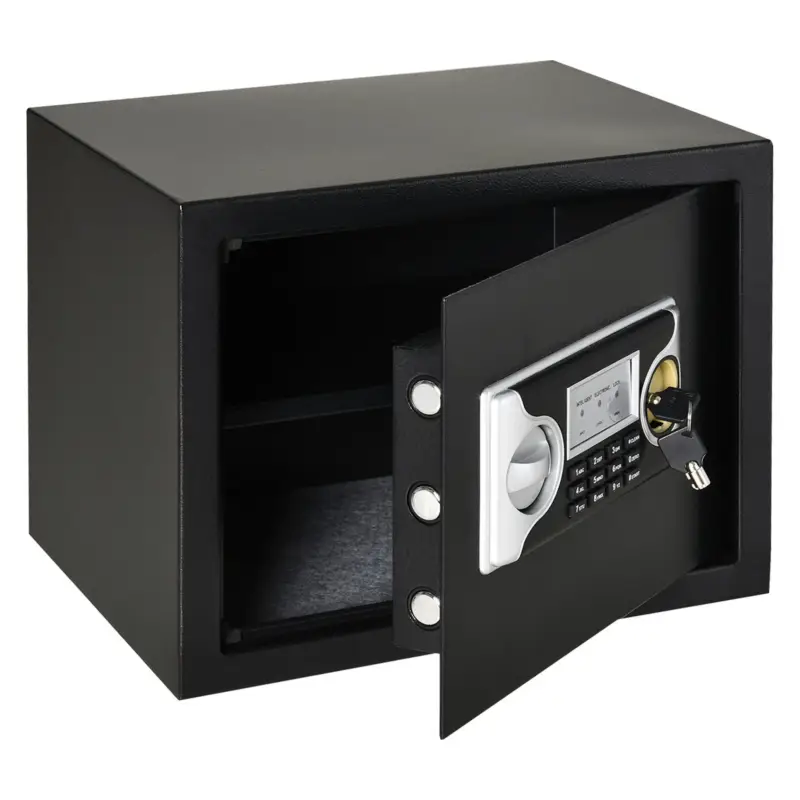 EASYCOMFORT Cassaforte Elettronica in Acciaio con Doppio Codice, Chiave di Sicurezza e Allarme, 35x30x39.3cm | Prodotto di punta