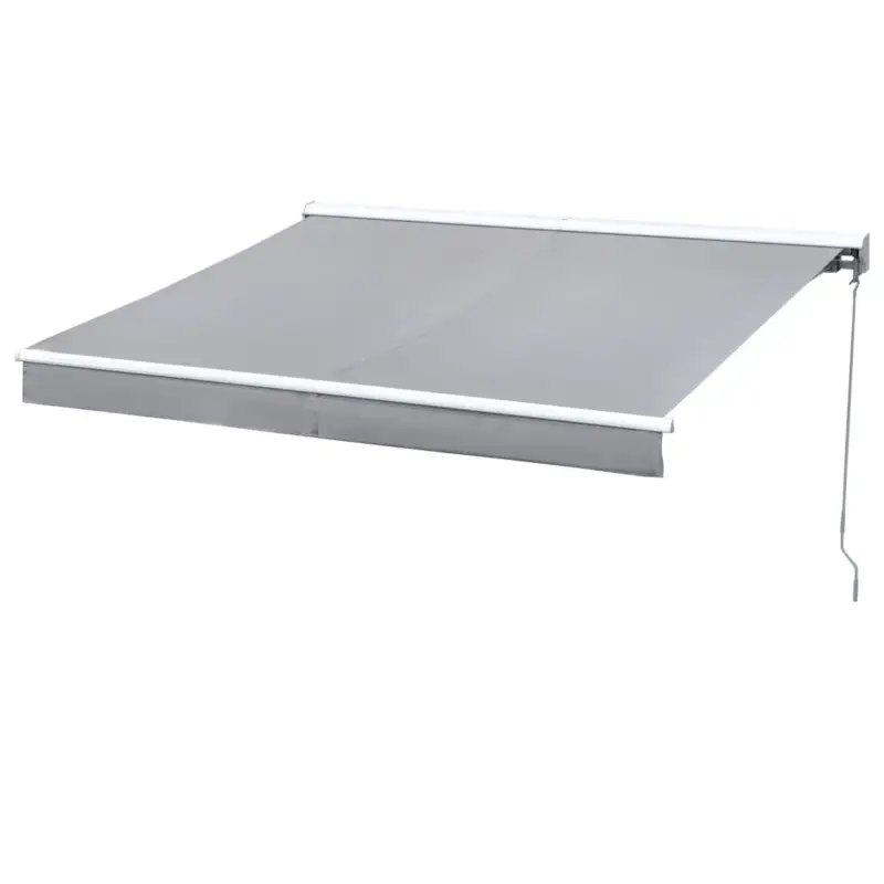 Pochi pezzi rimasti | EASYCOMFORT Tenda da Sole a Braccio 250x200cm Elettrica Apertura con Telecomando o Manovella, in Alluminio e Poliestere Grigio