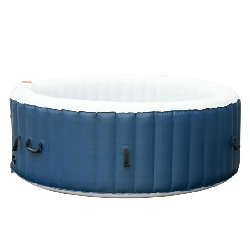 Prezzo di fabbrica | EASYCOMFORT Vasca Idromassaggio Gonfiabile da Esterno 100 Getti e Riscaldamento 40°C per 4-6 Persone ?208x65cm Bianco e Blu