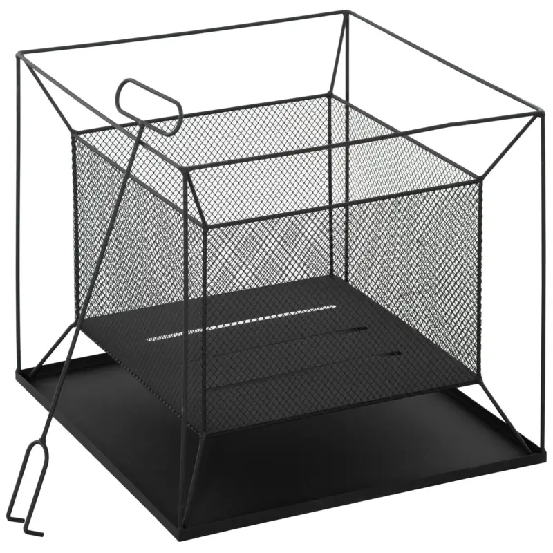 Easycomfort Braciere da Giardino a Legna Portatile con Attizzatoio 45x45x43cm Nero | Occasione