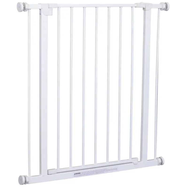Quantità limitata | Easycomfort Cancelletto di Sicurezza per Animali Allargabile Facile Installazione con Supporti a Pressione Acciaio Resistente con una Finitura Verniciata a Polvere Bianco 76x76-82cm