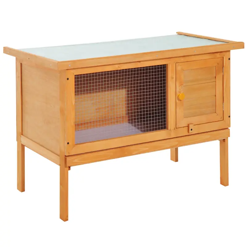EasyComfort Gabbia per Conigli Conigliera da Esterno in Legno di Abete 90 x 45 x 65cm - Spedizione rapida