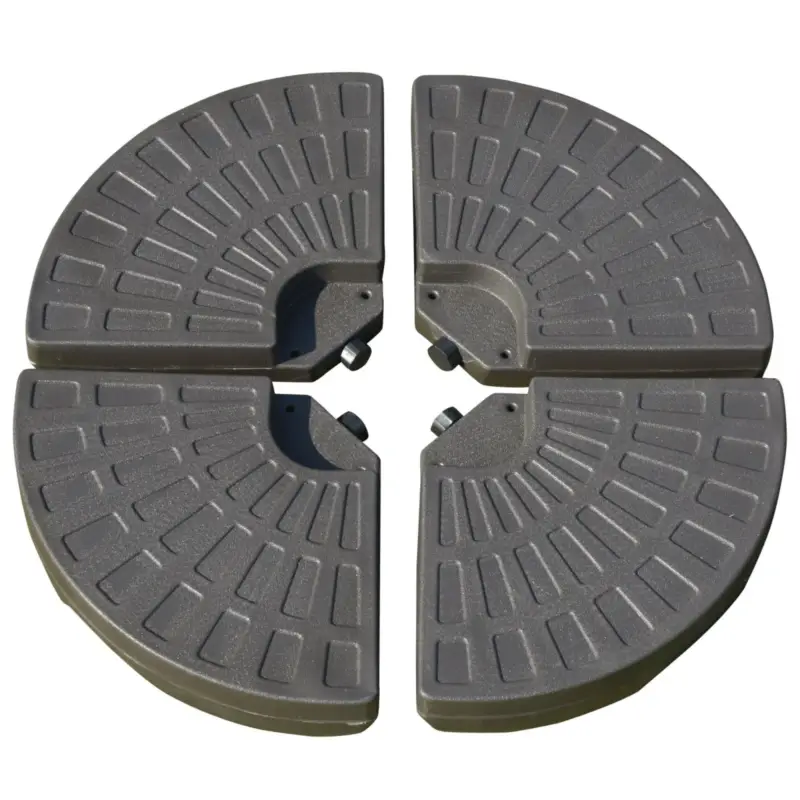 Reso gratuito - EASYCOMFORT Set 4 Pzi Basamento Ombrellone Decentrato da Giardino con Base a Croce