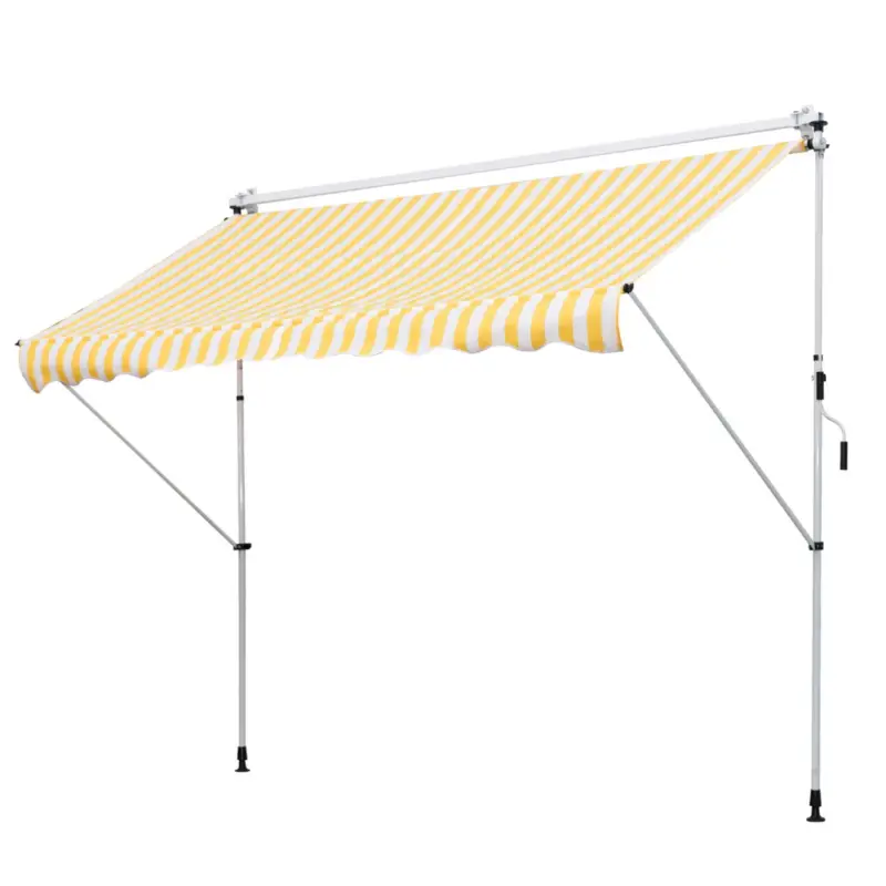 Easycomfort Tenda da Sole a Bracci 3x1.5m con Manovella e Struttura Telescopica, Giallo e Bianco | Molto richiesto