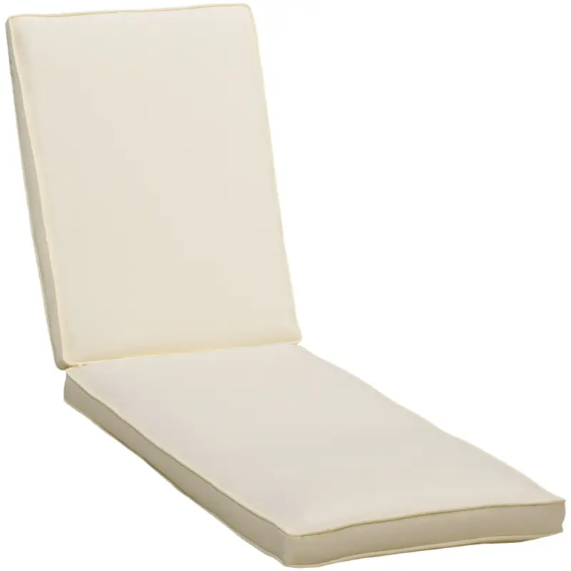 Easycomfort Cuscino per Lettino Prendisole con Rivestimento Poliestere Sfoderabile, 188x53x8cm, Bianco Crema - Ultima novità