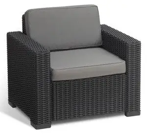 2 Poltrone Con Cuscini Allibert California 1 Posto Graphite 93791 - Diretto dal produttore