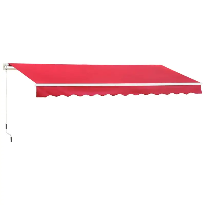 Easycomfort Tenda da Sole per Esterno Avvolgibile a Manovella in Metallo e Alluminio, 4x2.5m, Rosso Scuro | Prezzo produttore