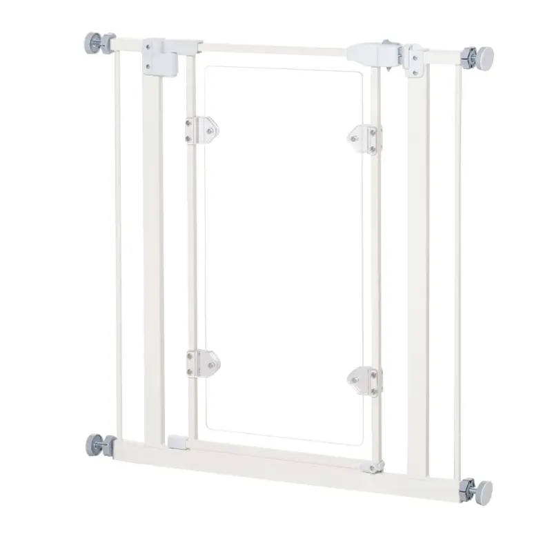Sconti | Easycomfort Cancelletto per Cani e Animali Domestici, Cancellino con Larghezza Regolabile Fino a 80cm Chiusura Automatica, Bianco