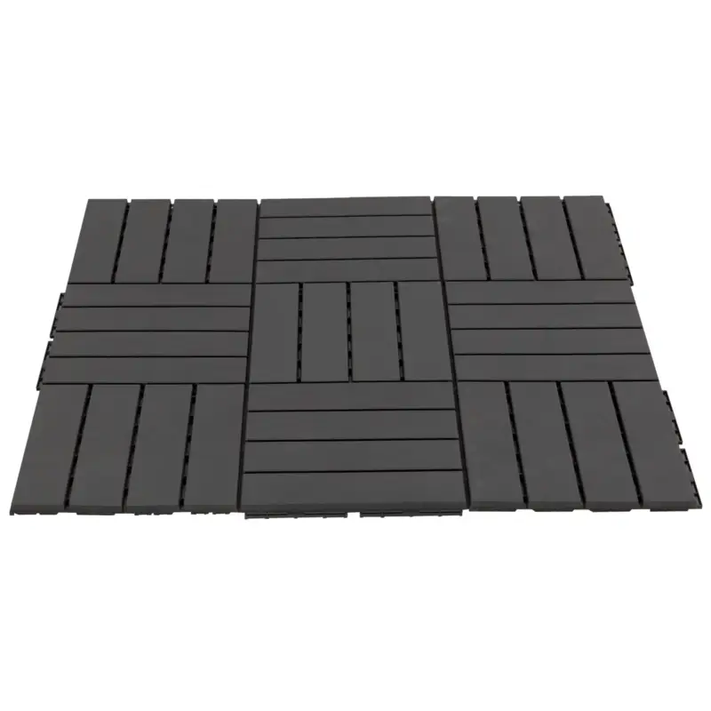 Easycomfort Set 9 Mattonelle a Incastro per Terrazzo, Piastrelle per pavimenti (30x30x2cm) in PP Antiscivolo, Area: 0.81 mq Nero - Offerta speciale