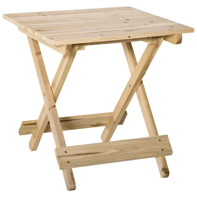 Appena aggiunto - EASYCOMFORT Tavolino da Giardino o da Esterno Pieghevole e Portatile in Legno 50x50x51cm