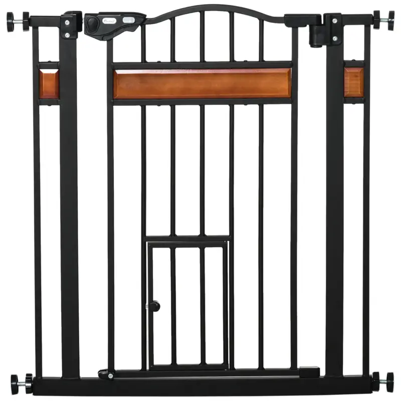 Ultimi giorni - Easycomfort Cancellino per Cani con Fissaggio a Pressione, Estensibile da 74-80cm con Chiusura Automatica, Nero