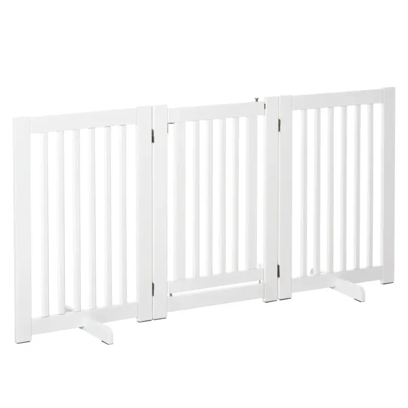 Easycomfort Cancellino per Cani Pieghevole a 3 Pannelli, Porta Centrale con Blocco, Struttura in MDF, 155x76cm Bianco | Bestseller