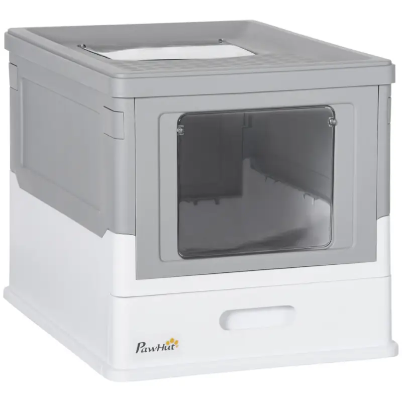 Prezzo di fabbrica | Easycomfort Lettiera per Gatti Chiusa in PP a 2 Porte con Paletta e Vassoio Estraibile, 47.5x35.5x36.7 cm
