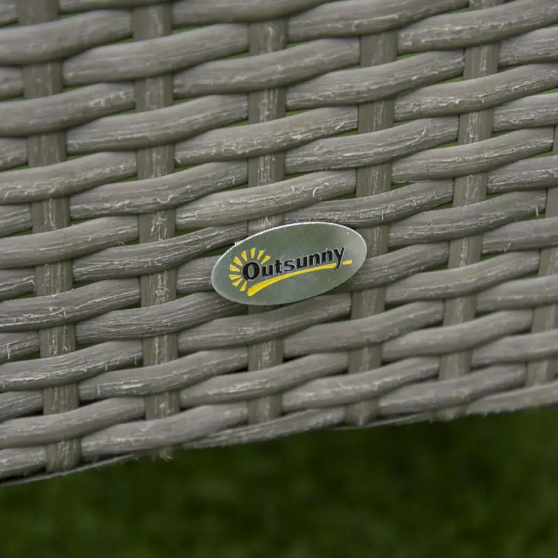 Acquista oggi - Easycomfort Set Tavolino e Sedie da Giardino, Set 3 Pezzi Salotto da Esterno con Poltrone in Rattan Grigio
