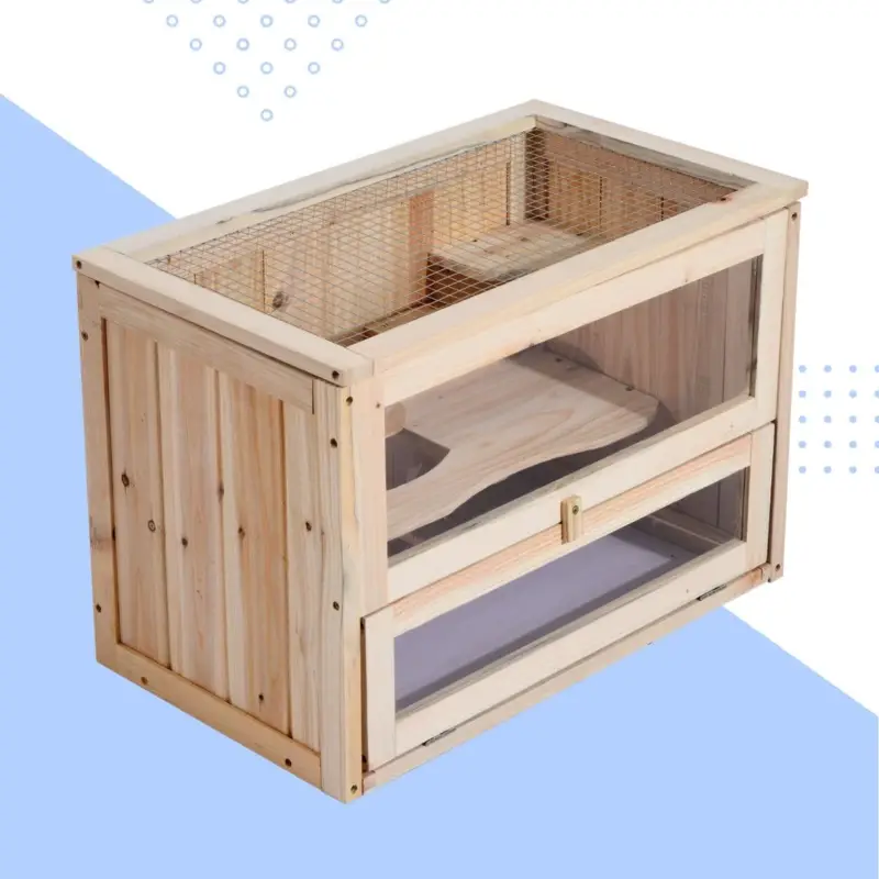 Affare - EASYCOMFORT Gabbia per Criceti e Piccoli Roditori in Legno di Abete 60x35x42cm
