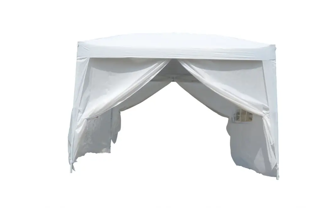 EASYCOMFORT Gazebo Impermeabile con Pannelli Laterali in Tessuto Oxford Bianco, 3x3m - Offerta speciale