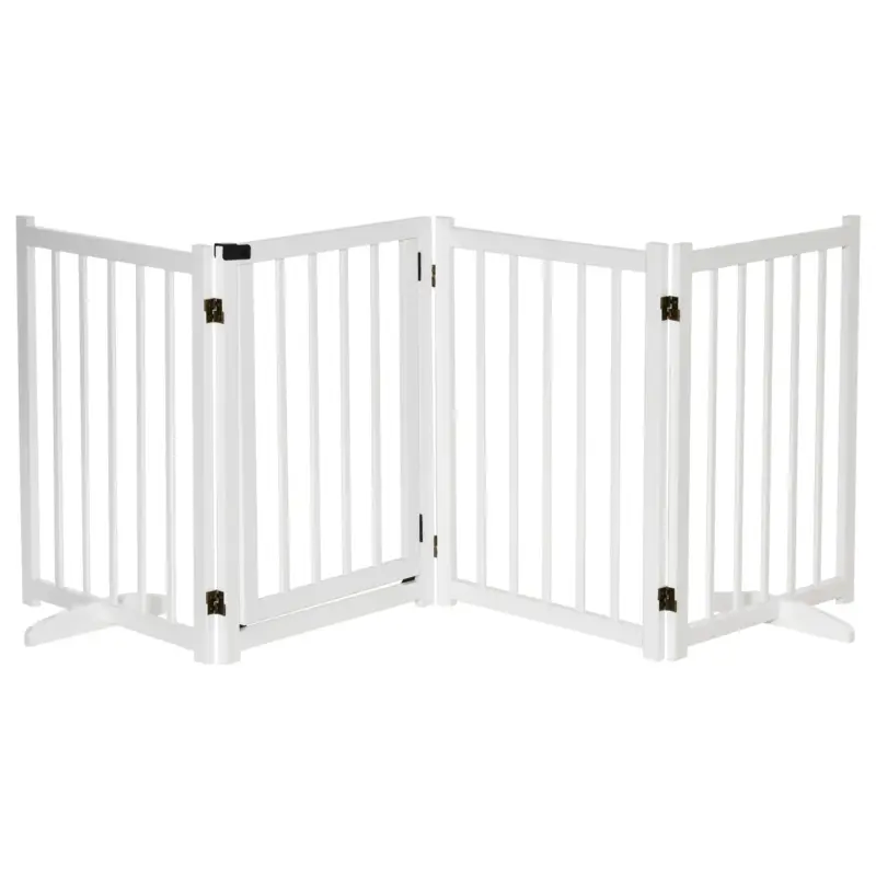 Easycomfort Cancellino Pieghevole per Cani Piccola/Media Taglia con Serratura in Legno 237.5x36x80cm - Bianco - Molto apprezzato