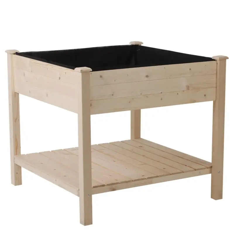 Soddisfatti o rimborsati | Easycomfort Orto Urbano Pensile Tavolo Porta Piante con Fodera in Tessuto per Giardino 91x91x81cm legno
