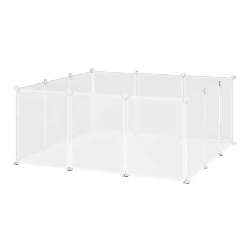 Sconti - Easycomfort Recinto per Conigli, Cuccioli e Piccoli Animali Modulabile in Metallo e PP, 12 Pannelli da 35x45cm Bianco
