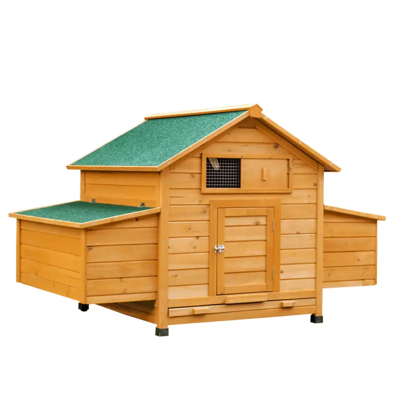 Compra ora - Easycomfort Pollaio Gabbia Ovaiole per Galline da Giardino con 2 Cassetti, Nido e Tetto da Esterno Impermeabile in Legno, 150x100x96.5 cm
